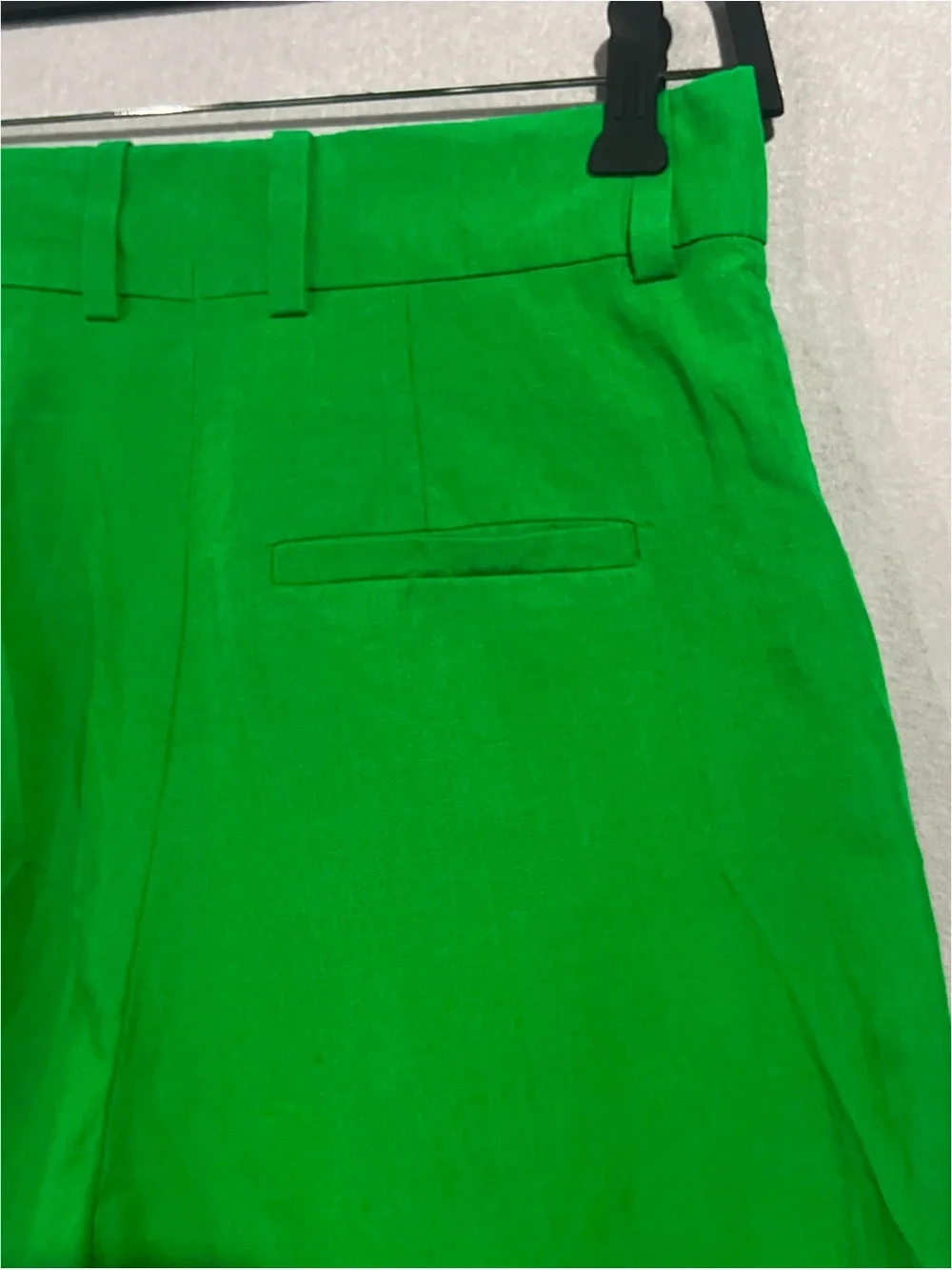Cos Pants Women’s 4 Green Wide Leg High Waisted Linen Blend Trousers